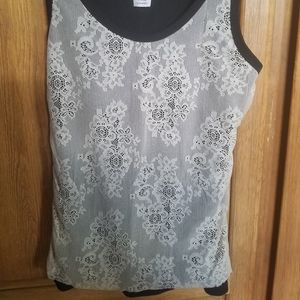 YoYo5 Lace overlay/ Black Tank Top SZ: L